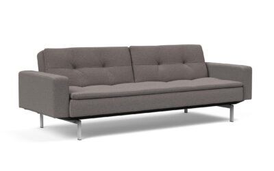 Dublexo Stainless Steel Sofa w Arms Bed Grey