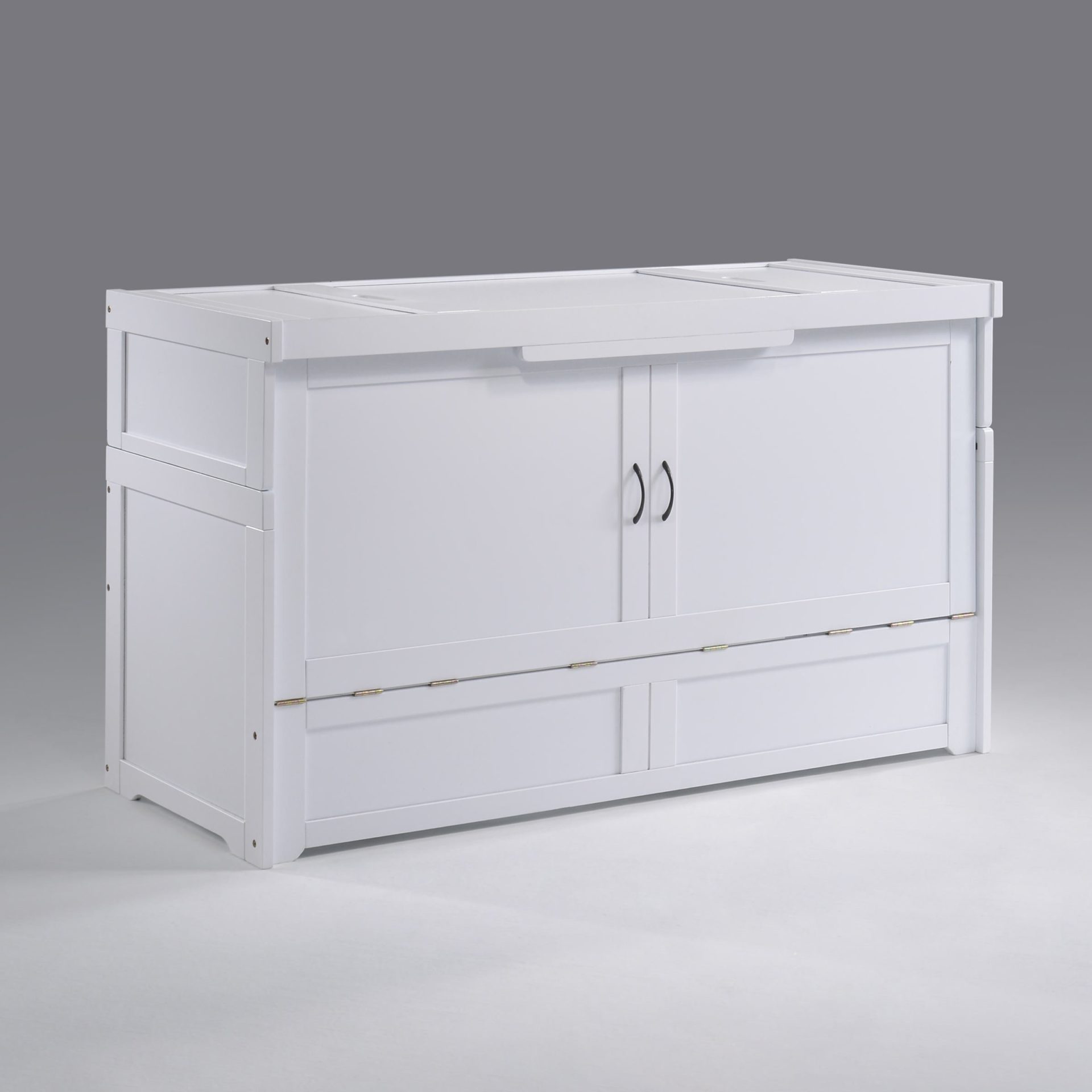 Cube Murphy Cabinet Bed - Queen - White - Futon World