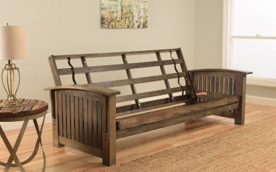 Washington Full Wood Futon Frame Only Rustic Walnut Finish