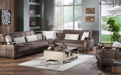 Natural Sleeper Sectional Set -Prestige Brown