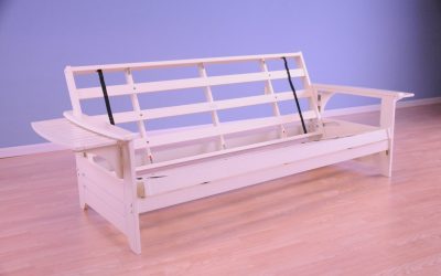 Phoenix Full Wood Futon Frame Only Antique White Finish