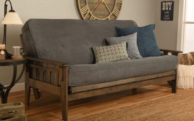 Tucson Full Wood Frame with Futon Mattress Rustic Walnut Finish