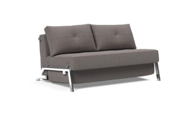 Cubed Full Queen Size Sofa Bed Grey w Chrome Leg