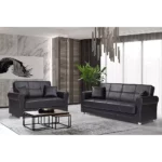 Avalon Plus Sofa Sleeper and Loveseat Black PU