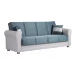 Avalon Plus Sofa Sleeper and Loveseat Sky Blue | Cream