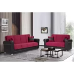 Avalon Plus Sofa Sleeper and Loveseat Burgundy