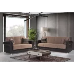 Avalon Plus Sofa Sleeper and Loveseat Brown