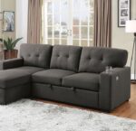 Sammy Sleeper Sectional Dark Grey