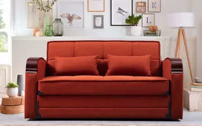 Elegance Love Seat Sleeper Orange