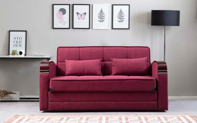 Elegance Love Seat Sleeper Red