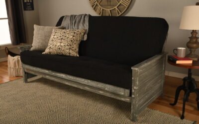 Lexington Full Wood Frame with Futon Mattress Weathered Gray