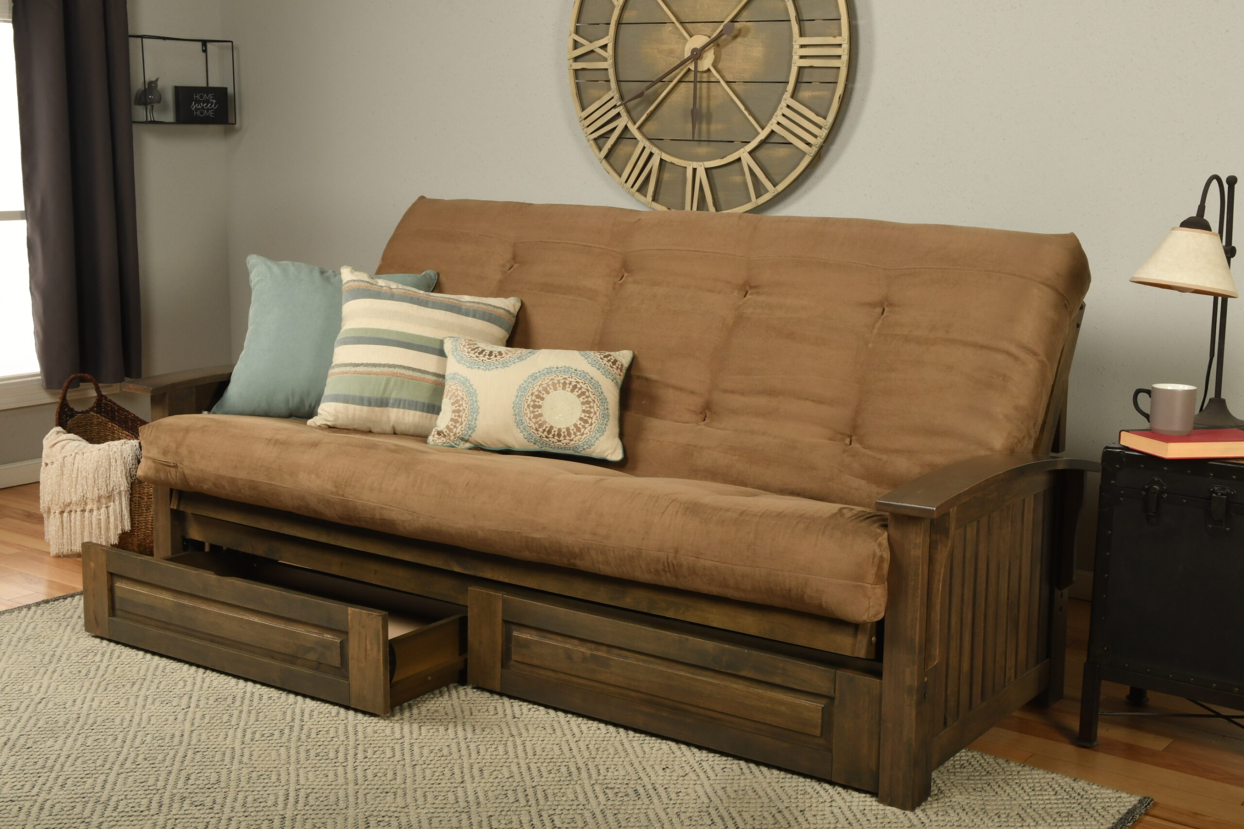 Tucson Full Wood Frame with Futon Mattress Rustic Walnut Finish - Futon  World