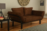 Futon Lounger Suede Chocolate | Spacley Futon Lounger Suede Chocolate