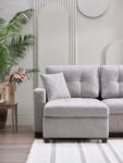 Mocca Queen Sleeper Sectional Dupont Gray