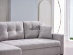 Mocca Queen Sleeper Sectional Dupont Gray