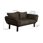 Spacley Futon Lounger Suede Gray