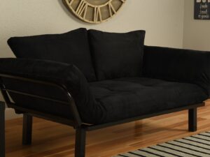Spacely Futon Lounger Suede Black