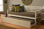 BoHo Daybed Brown combed sofa with Mattress Gray | Futon Store near me