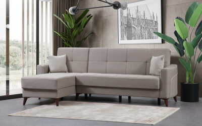 Victoria Sectional Sofa Sleeper Beige