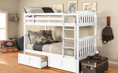 Claire Twin over Twin Bunk Bed with Storage Drawers White