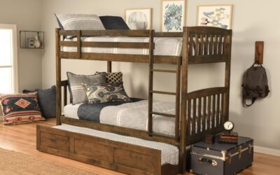 Claire Twin over Twin Bunk Bed with Trundle Bed Rustic Walnut