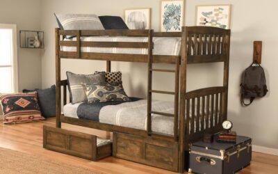 Claire Twin over Twin Bunk Bed with Storage Drawers Rustic Walnut