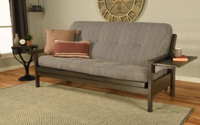 Alamosa Wood futon Frame and Mattress Graystone Finish