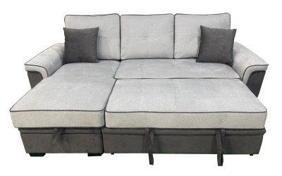 Aspen Sleeper Sectional Light Gray/Charcoal