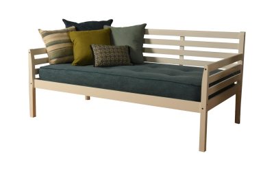 BoHo Daybed White with Linen Aqua Mattress