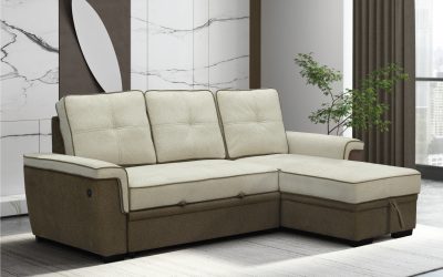 Aspen Sleeper Sectional Beige/Brown