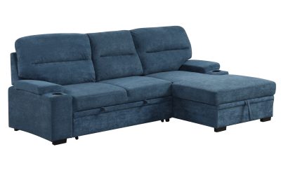 Capri Sectional Sleeper Navy Blue