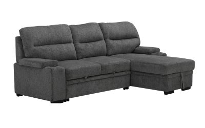 Capri Sleeper Sectional Charcoal