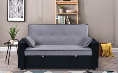 Roma Love Seat Sleeper Light Gray