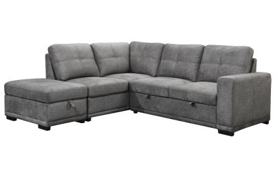 Becky Sleeper Sectional Dark Grey