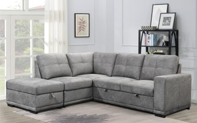 Becky Sleeper Sectional Light Grey