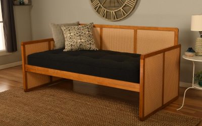 Abaco Daybed Honey Finish with Canton Black Mattress